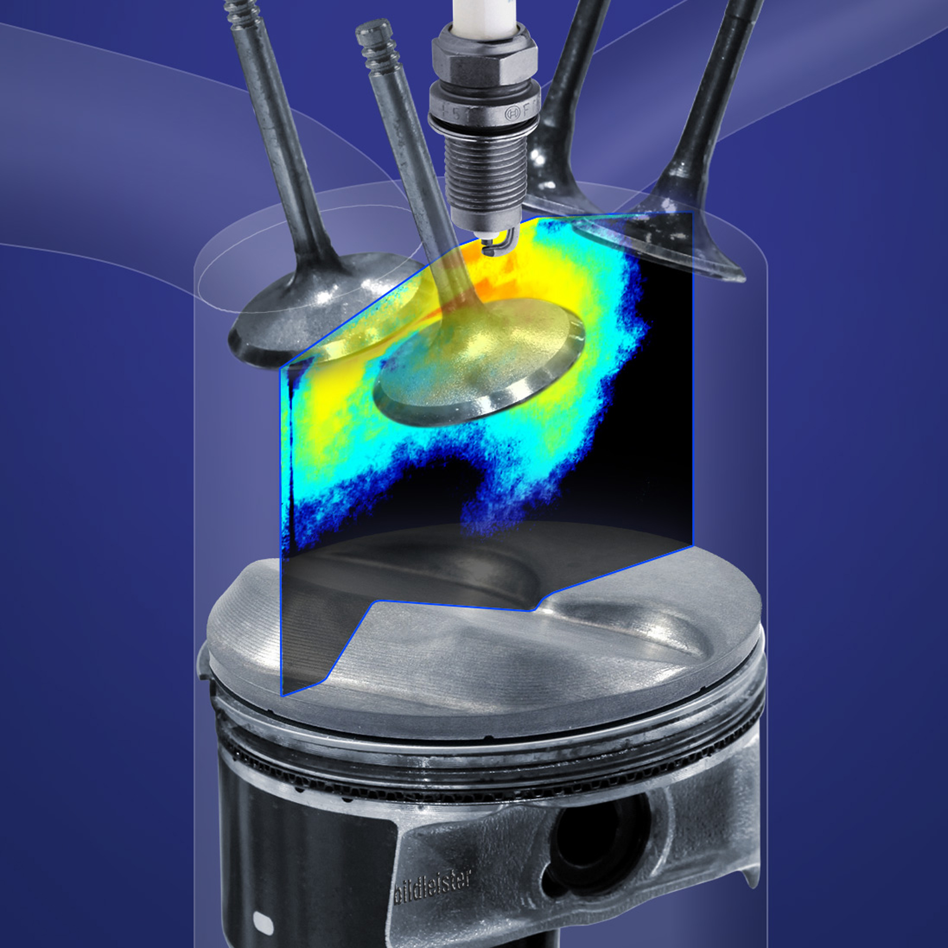 3D-Schema Gasgemisch in Brennraum